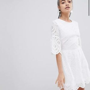 Parisian Broderie Dress With Sleeve Detail